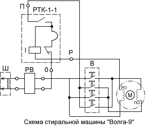 схема стиральной машины Волга-9